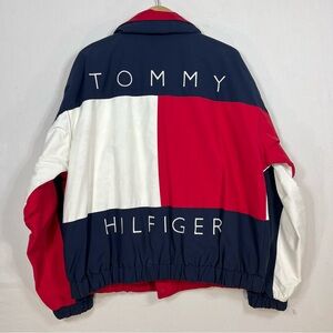 VTG 90's Tommy Hilfiger Big Flag Reversible Jacket